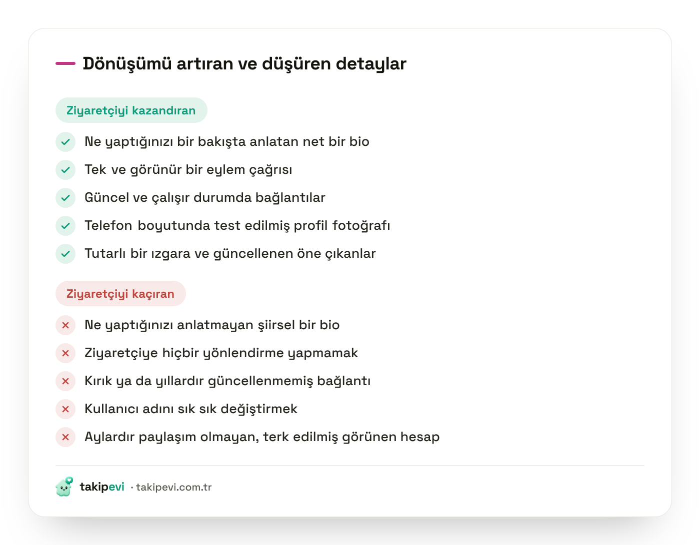 Instagram profil optimizasyonu kontrol listesi: dönüşümü artıran düzenlemeler ve sık yapılan profil hataları